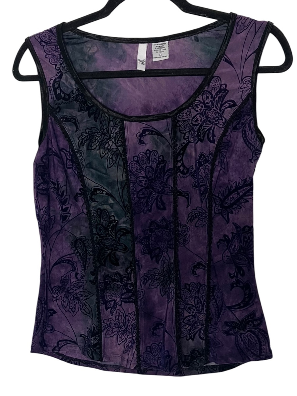 Vintage Sami & Jo Y2K Velvet Embossed Corset Tank Top Whimsygoth Medium